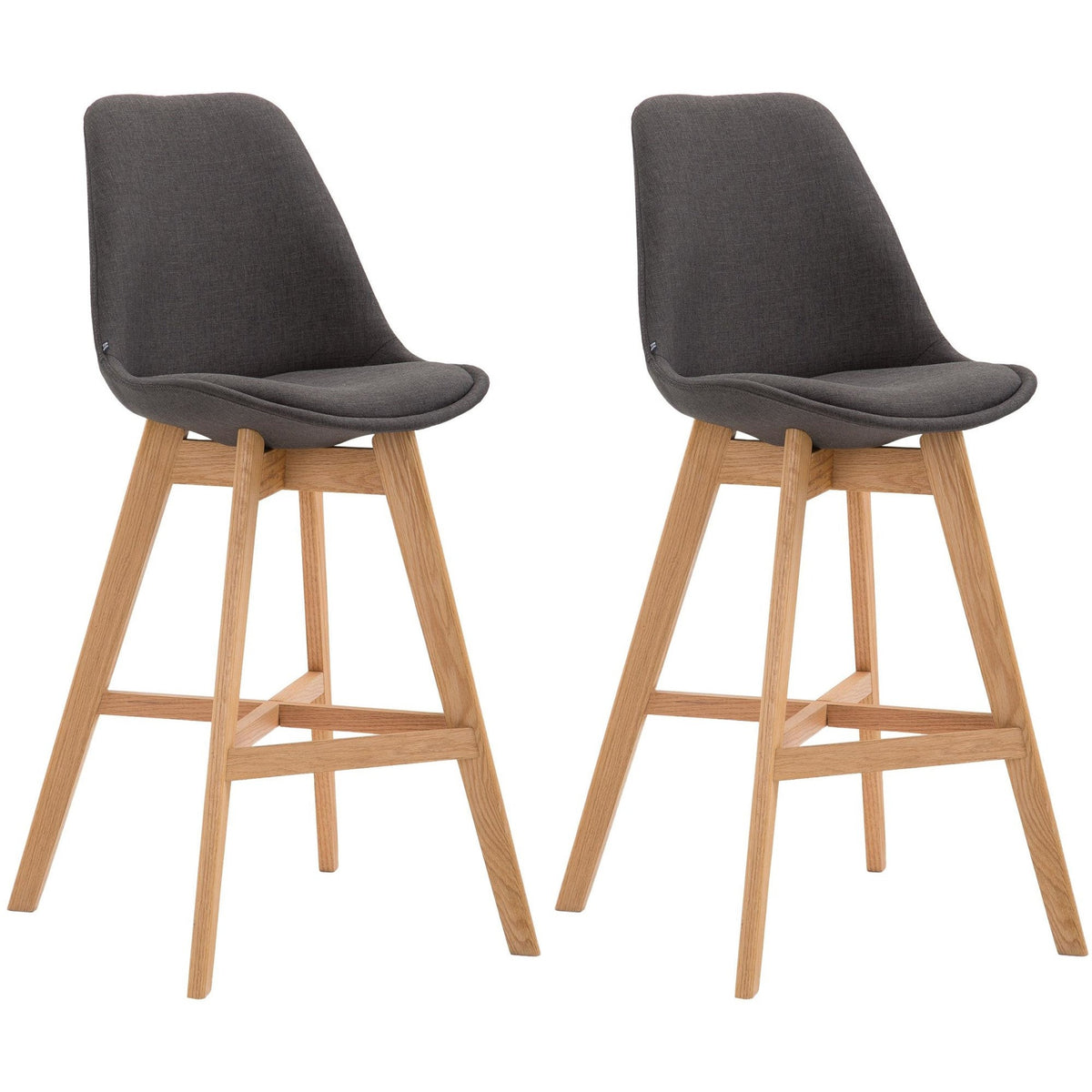 2er Set Barhocker Cannes Stoff natura - dunkelgrau