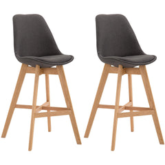2er Set Barhocker Cannes Stoff natura - dunkelgrau
