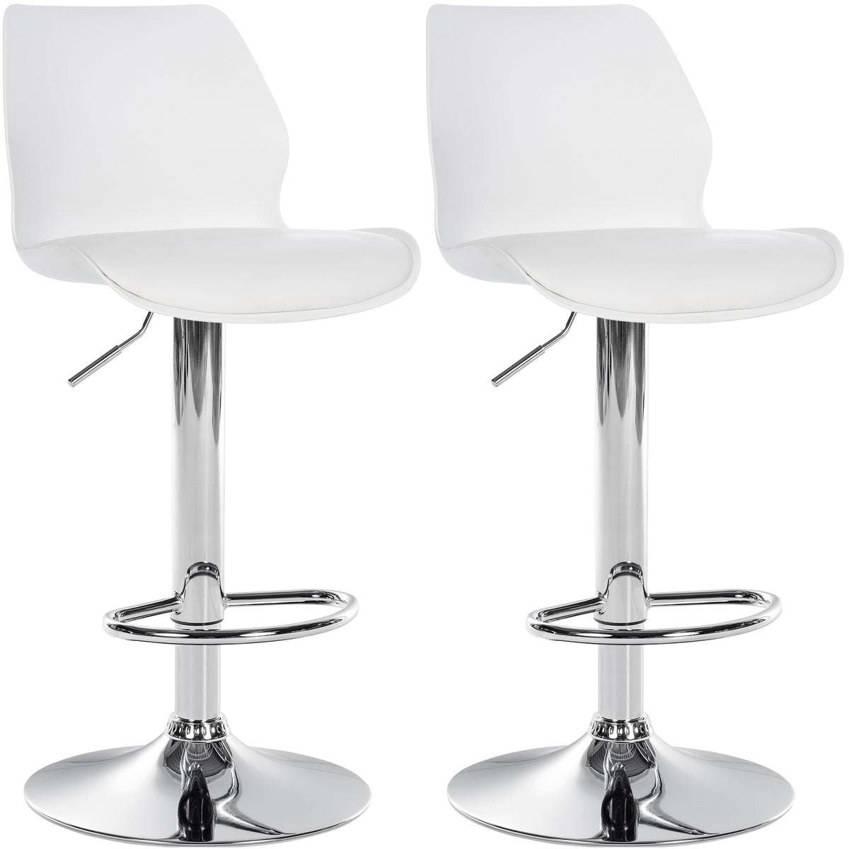 2er Set Barhocker Gilbert Kunststoff - wei�