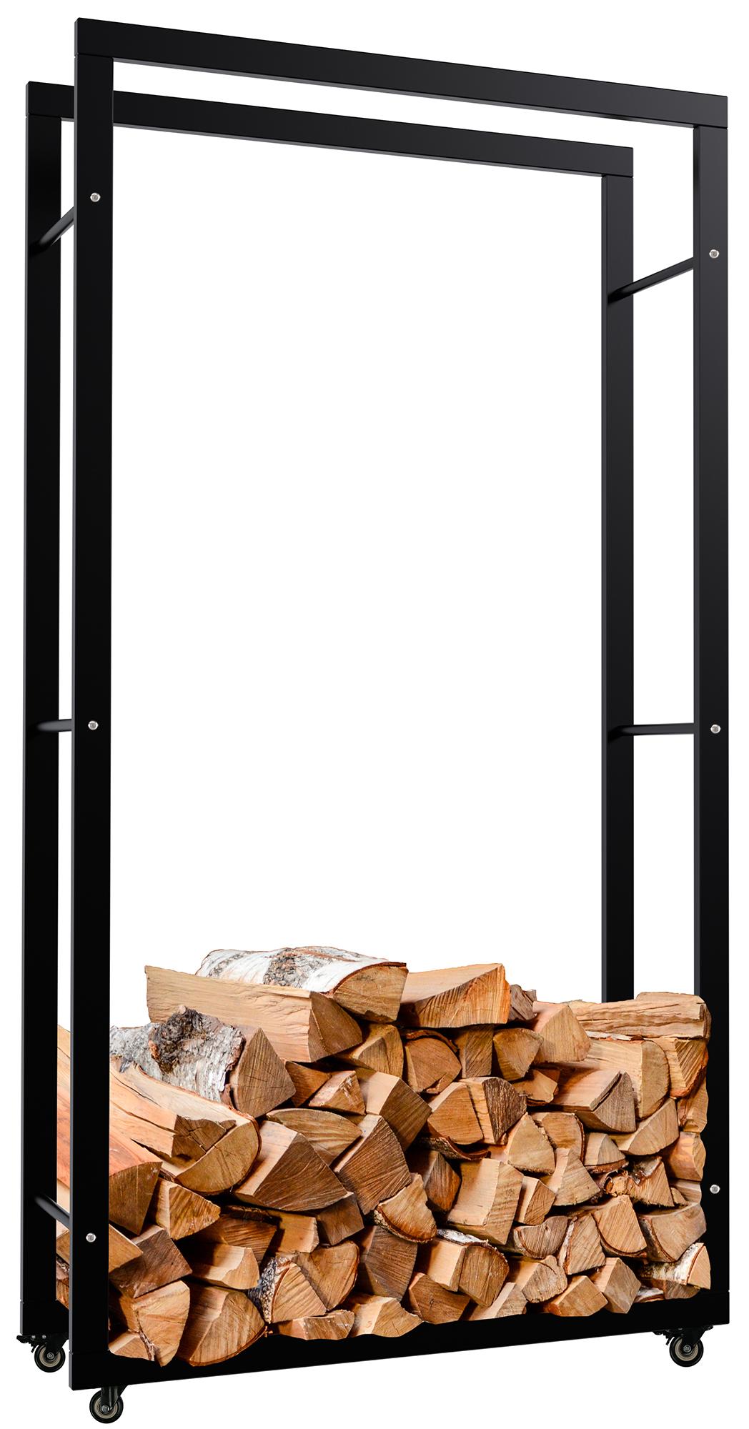Kaminholzst�nder Keri mit Rollen 25x80x150 - schwarz