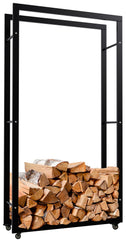 Kaminholzst�nder Keri mit Rollen 25x80x150 - schwarz