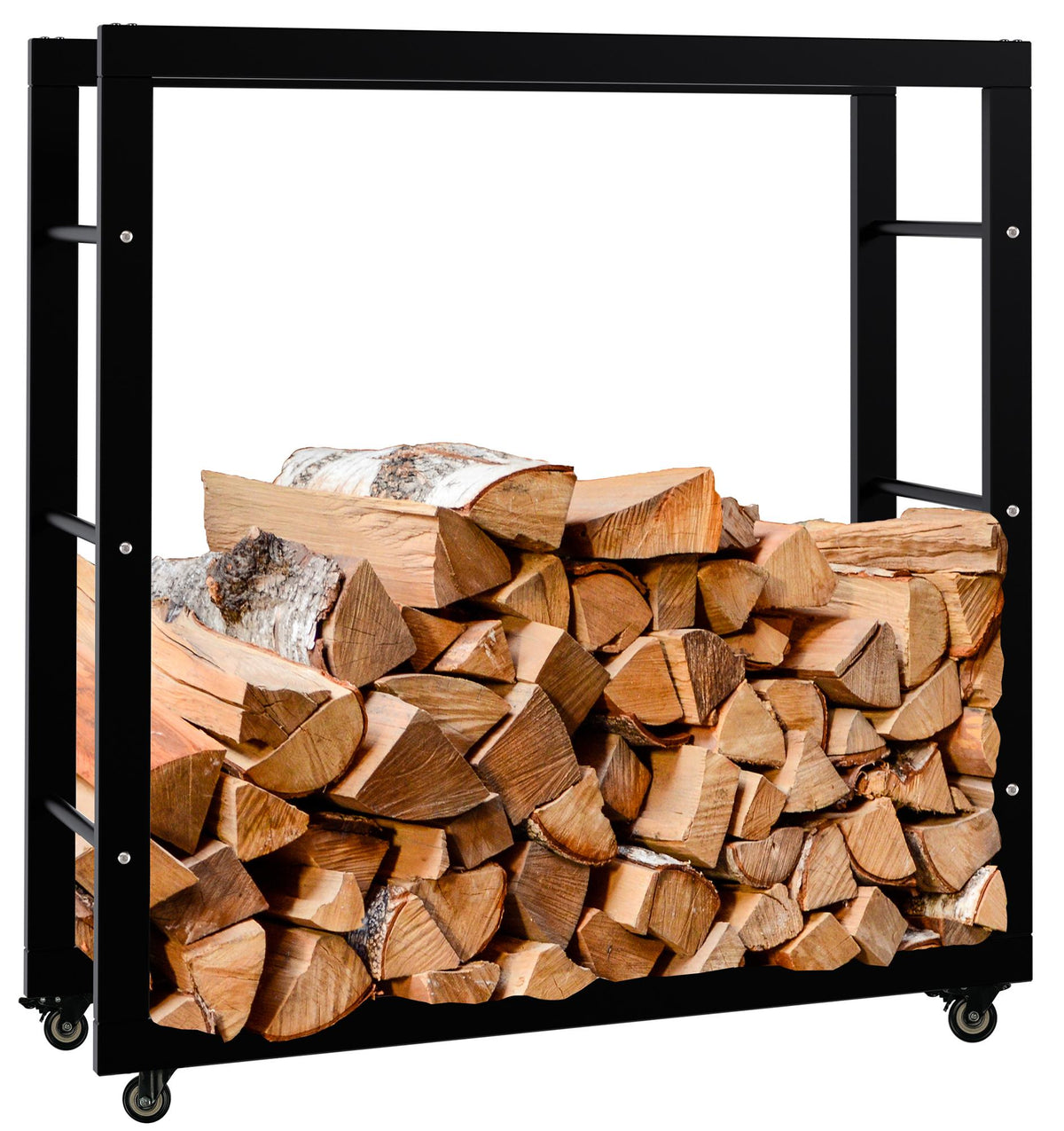 Kaminholzst�nder Keri mit Rollen 25x80x80 - schwarz