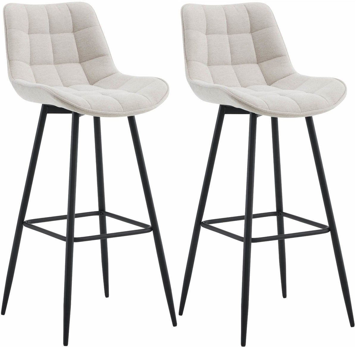 2er Set Barhocker Dartford Stoff - creme