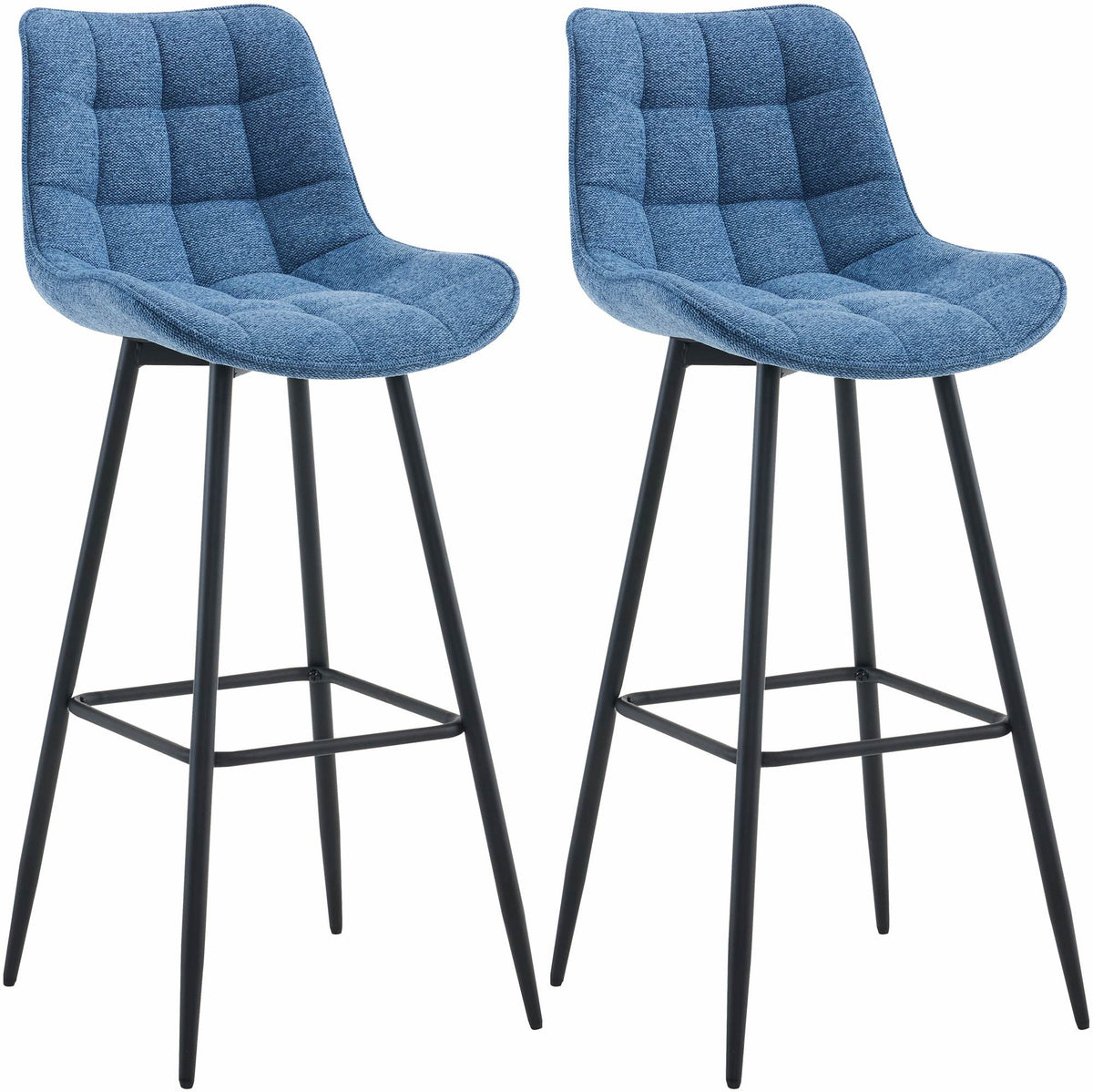 2er Set Barhocker Dartford Stoff - blau