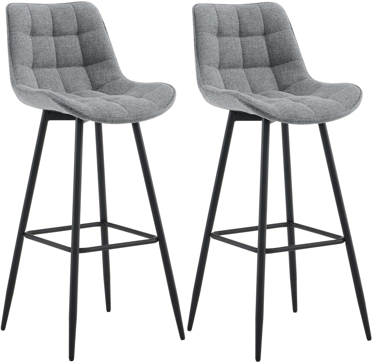 2er Set Barhocker Dartford Stoff - grau