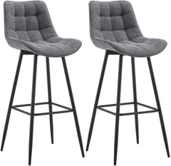 2er Set Barhocker Dartford Stoff - dunkelgrau