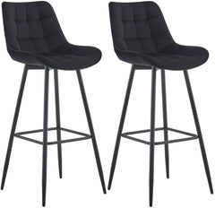 2er Set Barhocker Dartford Samt - schwarz