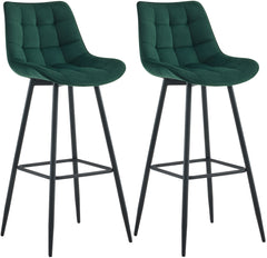 2er Set Barhocker Dartford Samt - gr�n
