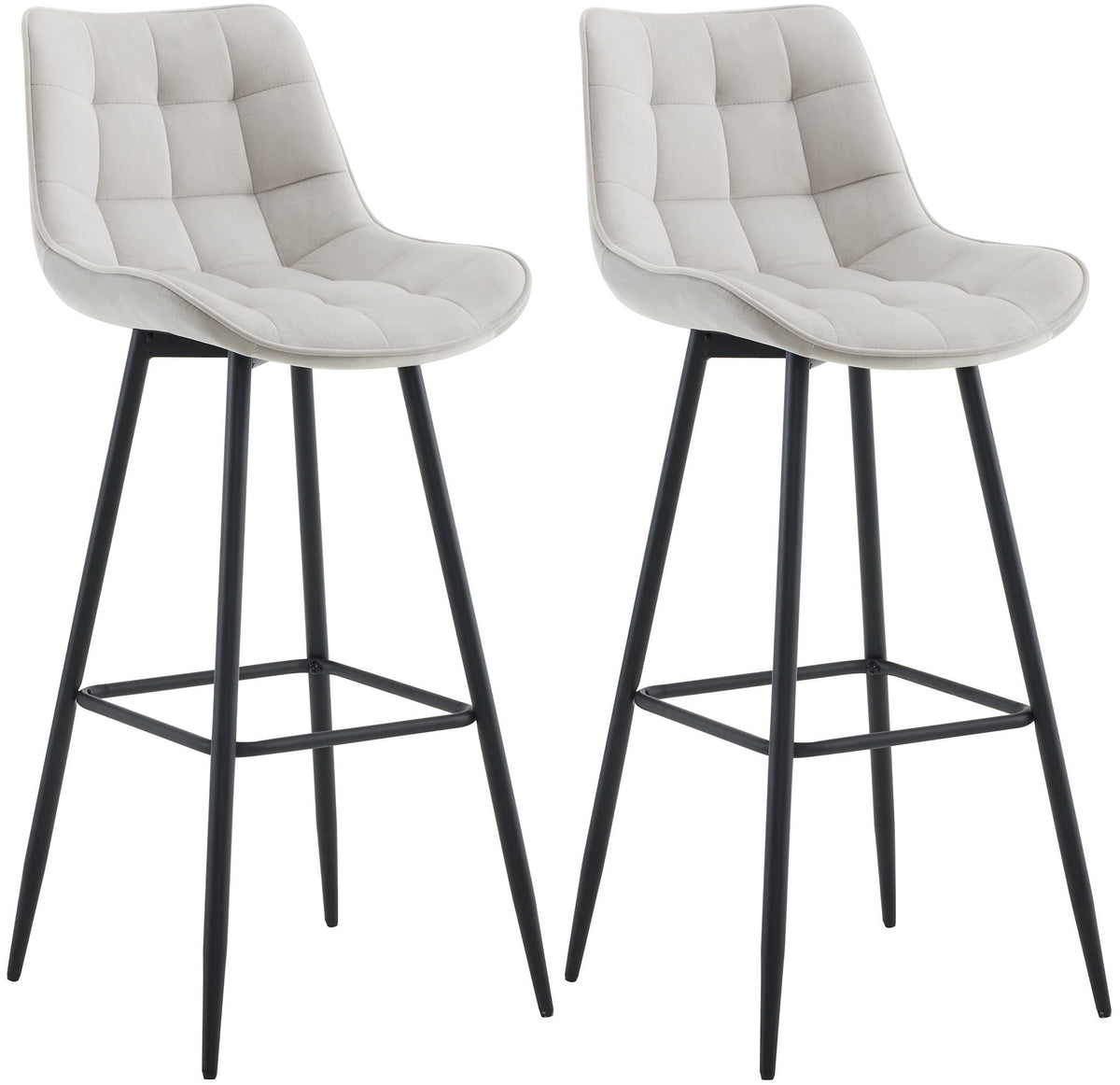 2er Set Barhocker Dartford Samt - grau