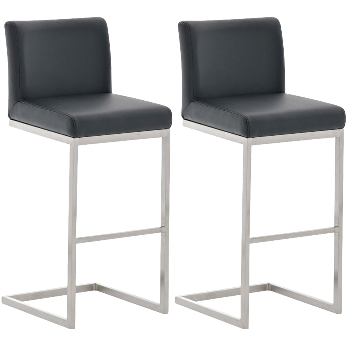 2er Set Barhocker Paros Kunstleder - schwarz
