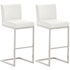 2er Set Barhocker Paros Kunstleder - weiß