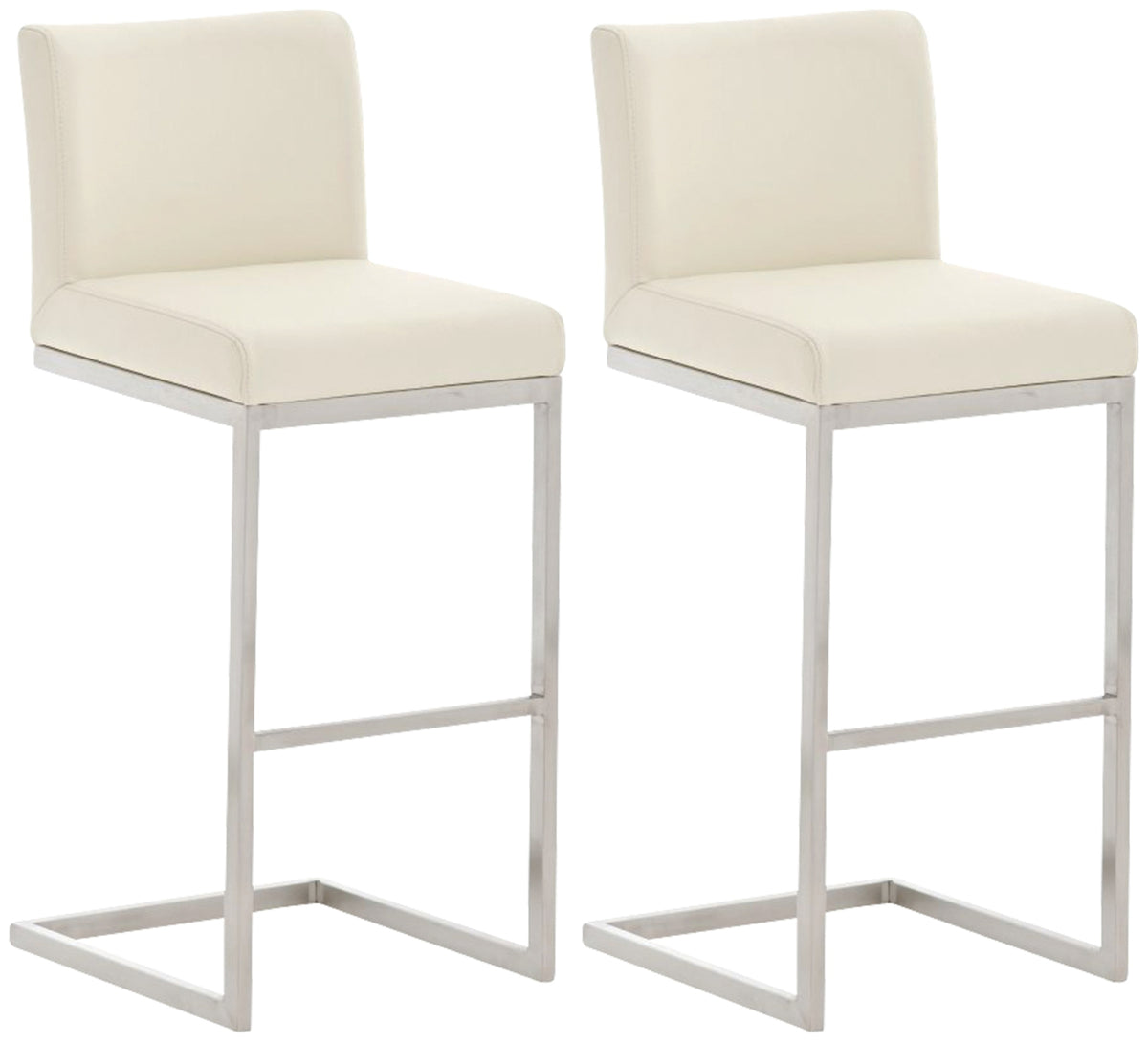 2er Set Barhocker Paros Kunstleder - creme