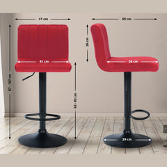 Barhocker Jamie Samt - rot