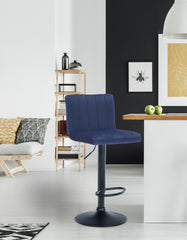 2er Set Barhocker Jamie Samt - blau