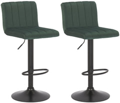 2er Set Barhocker Jamie Samt - gr�n