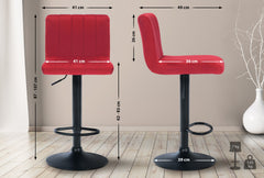 2er Set Barhocker Jamie Samt - rot