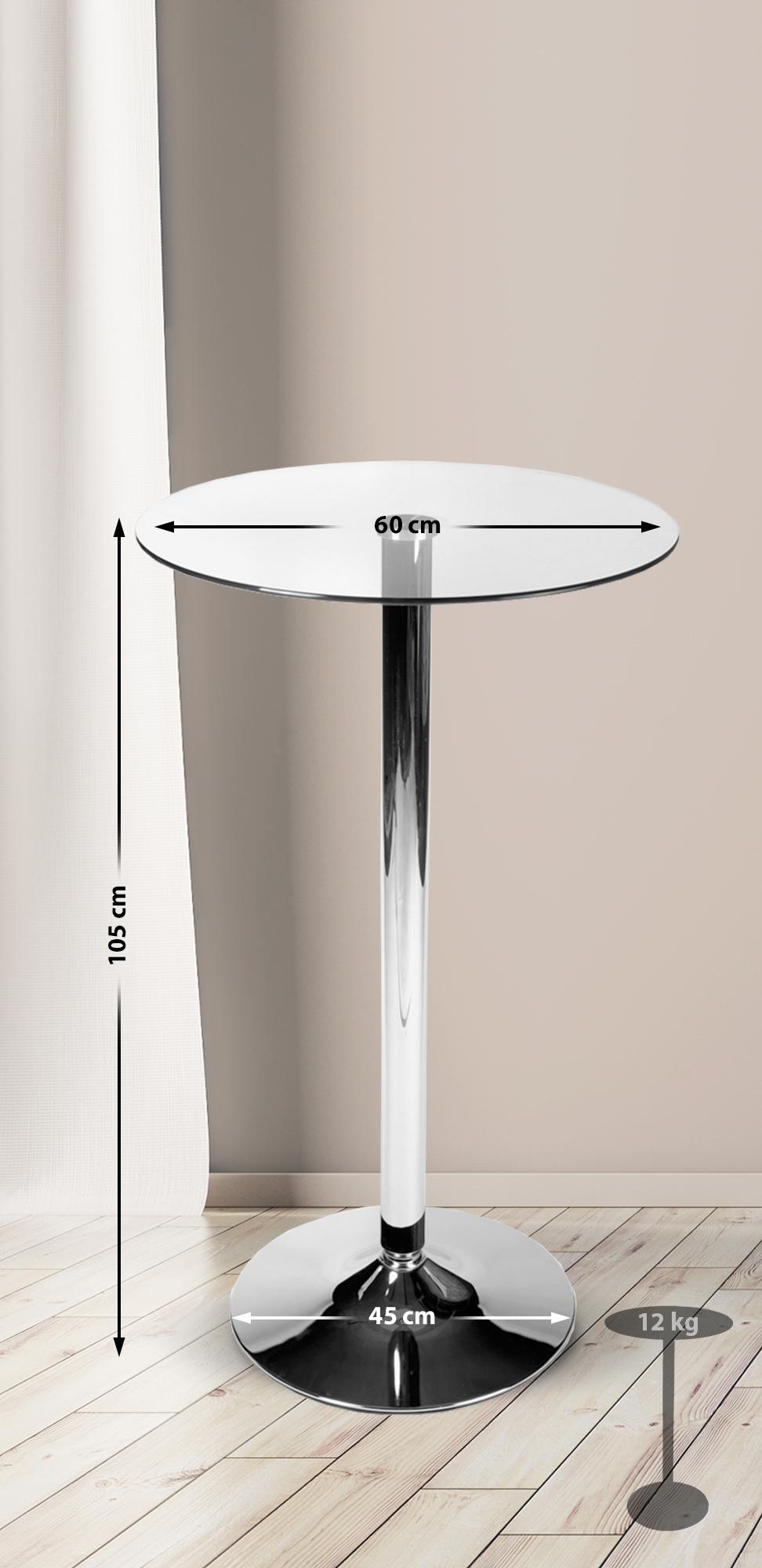 Glastisch rund 105 cm - klarglas - InfinityMarket