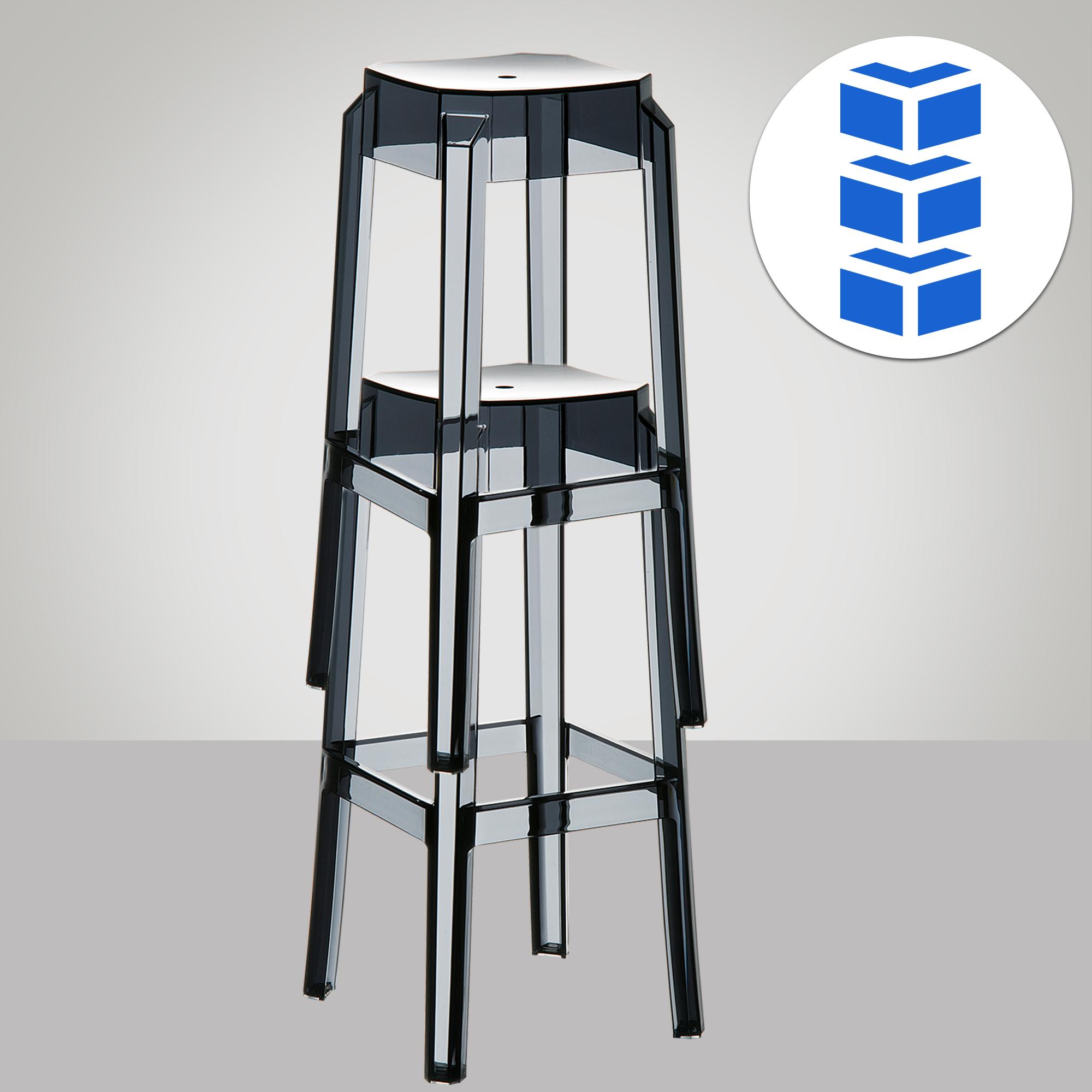 Barhocker Fox, transparent - schwarz - InfinityMarket