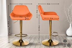 Barhocker Braga Gold Kunstleder - orange