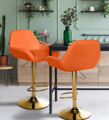 Barhocker Braga Gold Kunstleder - orange