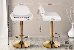 Barhocker Braga Gold Kunstleder - wei�