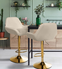 Barhocker Braga Gold Kunstleder - creme