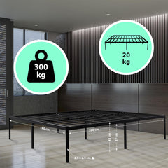 Metallbett Hamlin 200x180x41 cm - schwarz