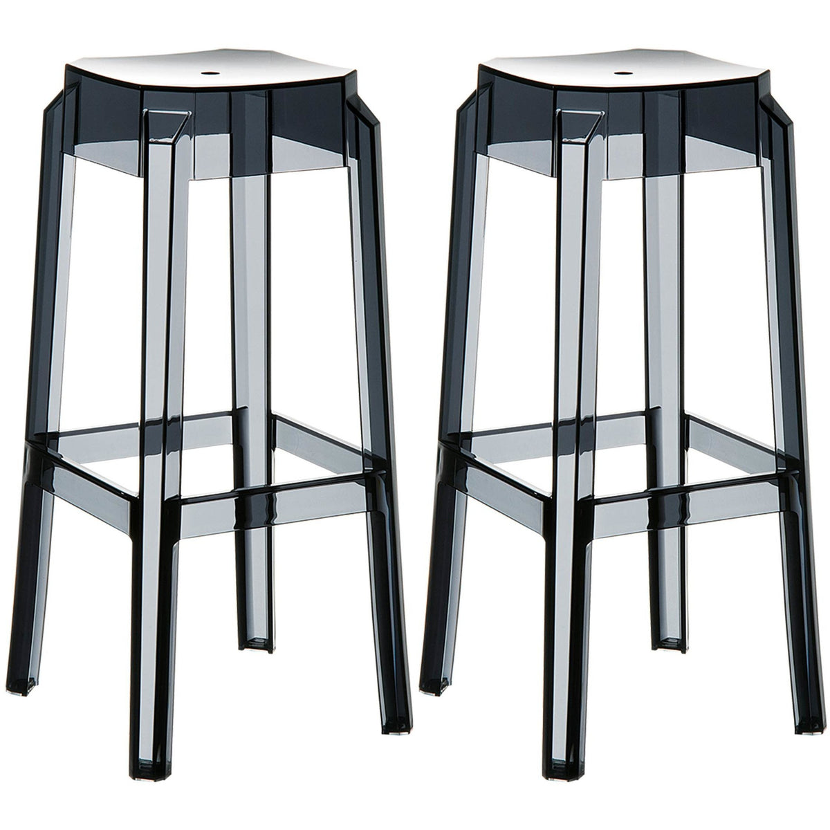 2er Set Barhocker Fox, transparent - schwarz by Dropshipping-Europe – Barhocker
