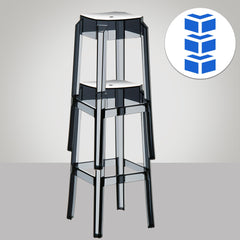 2er Set Barhocker Fox, transparent - schwarz