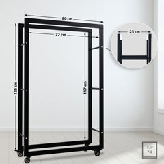Kaminholzst�nder Keri mit Rollen 25x80x125 - schwarz