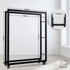 Kaminholzst�nder Keri mit Rollen 25x100x125 - schwarz