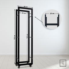 Kaminholzst�nder Keri mit Rollen 25x40x150 - schwarz
