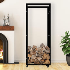 Kaminholzst�nder Keri mit Rollen 25x60x150 - schwarz