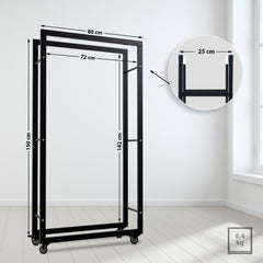 Kaminholzst�nder Keri mit Rollen 25x80x150 - schwarz