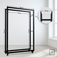 Kaminholzst�nder Keri mit Rollen 25x100x150 - schwarz