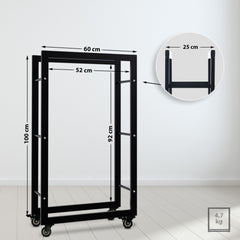 Kaminholzst�nder Keri mit Rollen 25x60x100 - schwarz