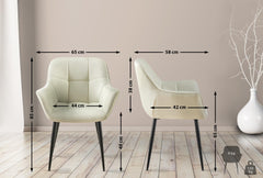 Esszimmerstuhl Roseville Stoff - creme