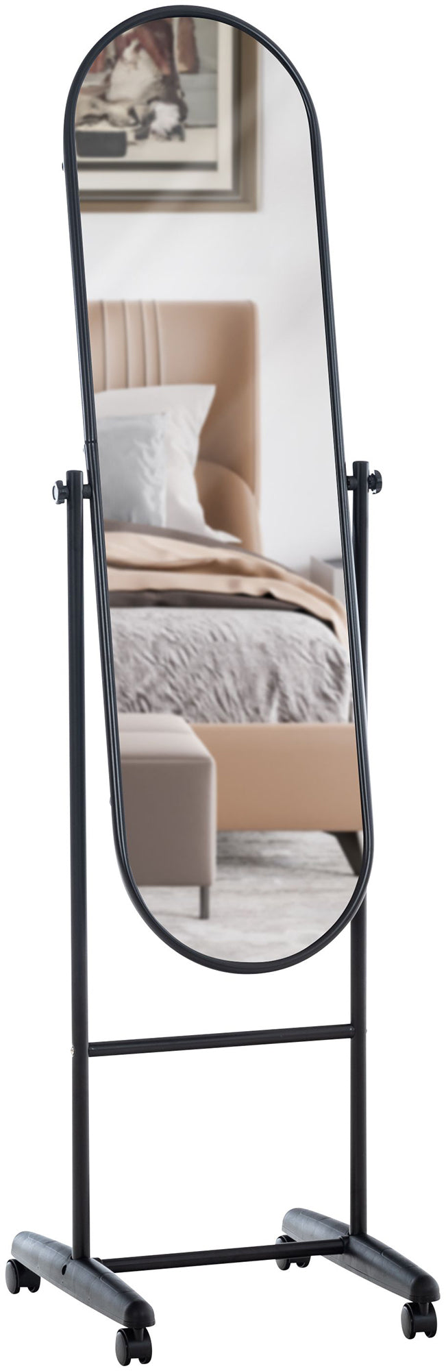 Standspiegel Nane Oval - schwarz