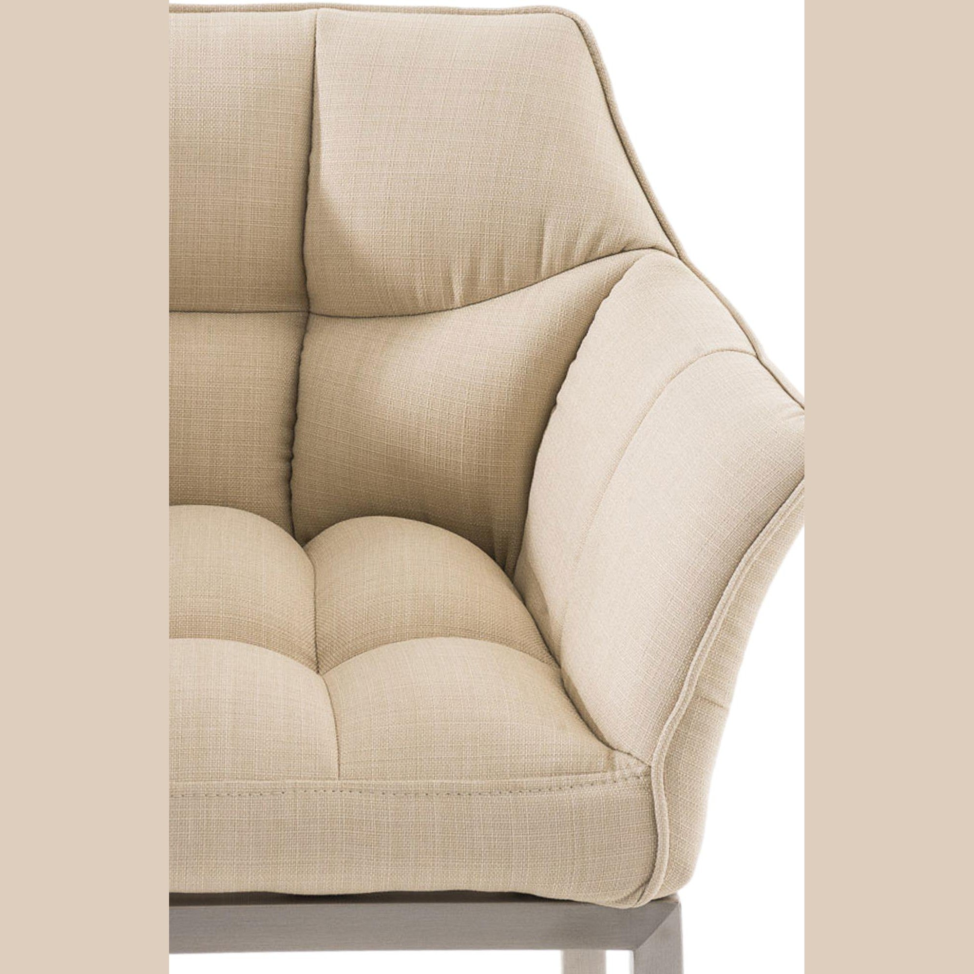 Barhocker Damaso E Stoff mit 4-Fuß Gestell - creme - InfinityMarket