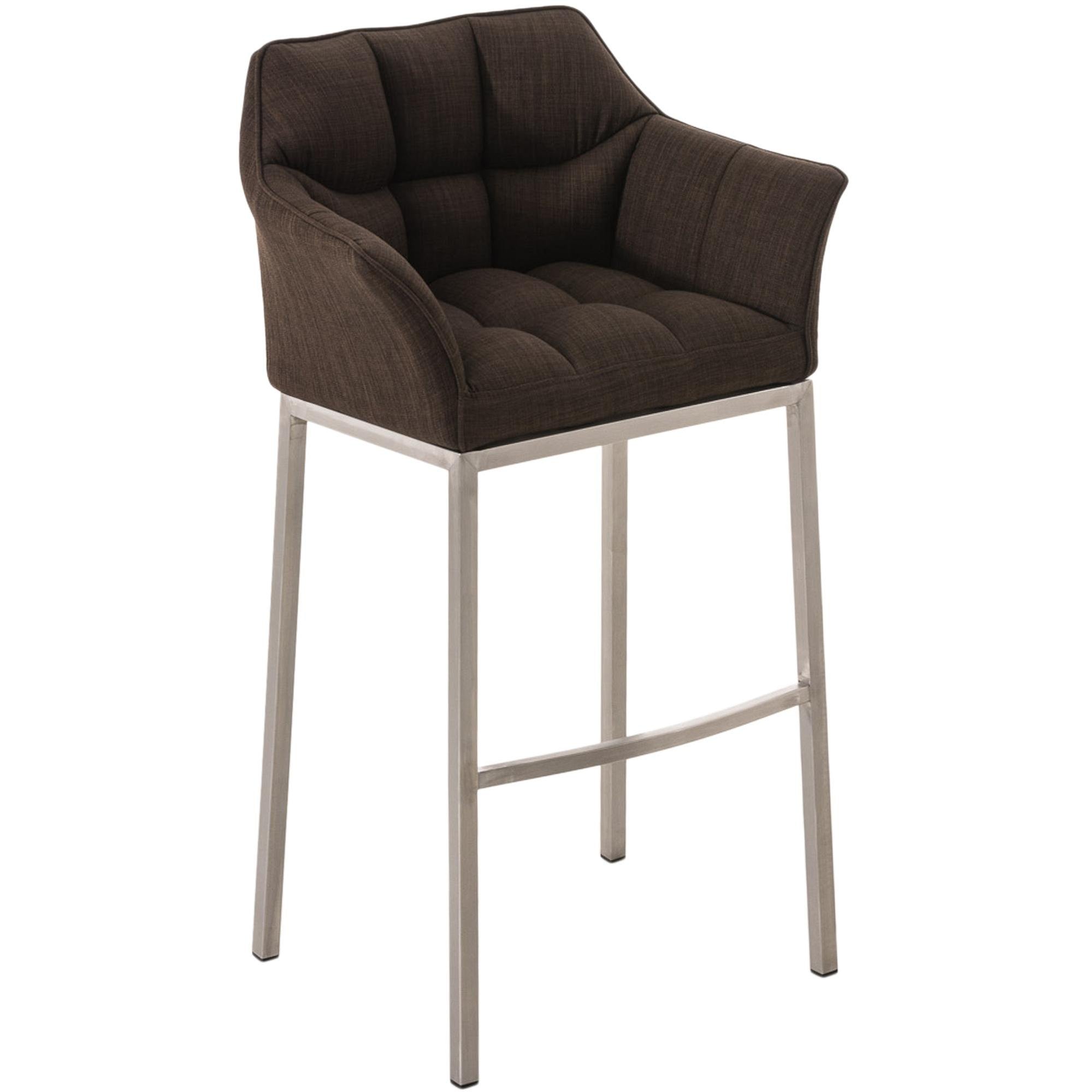 Barhocker Damaso E Stoff mit 4-Fuß Gestell - braun - InfinityMarket