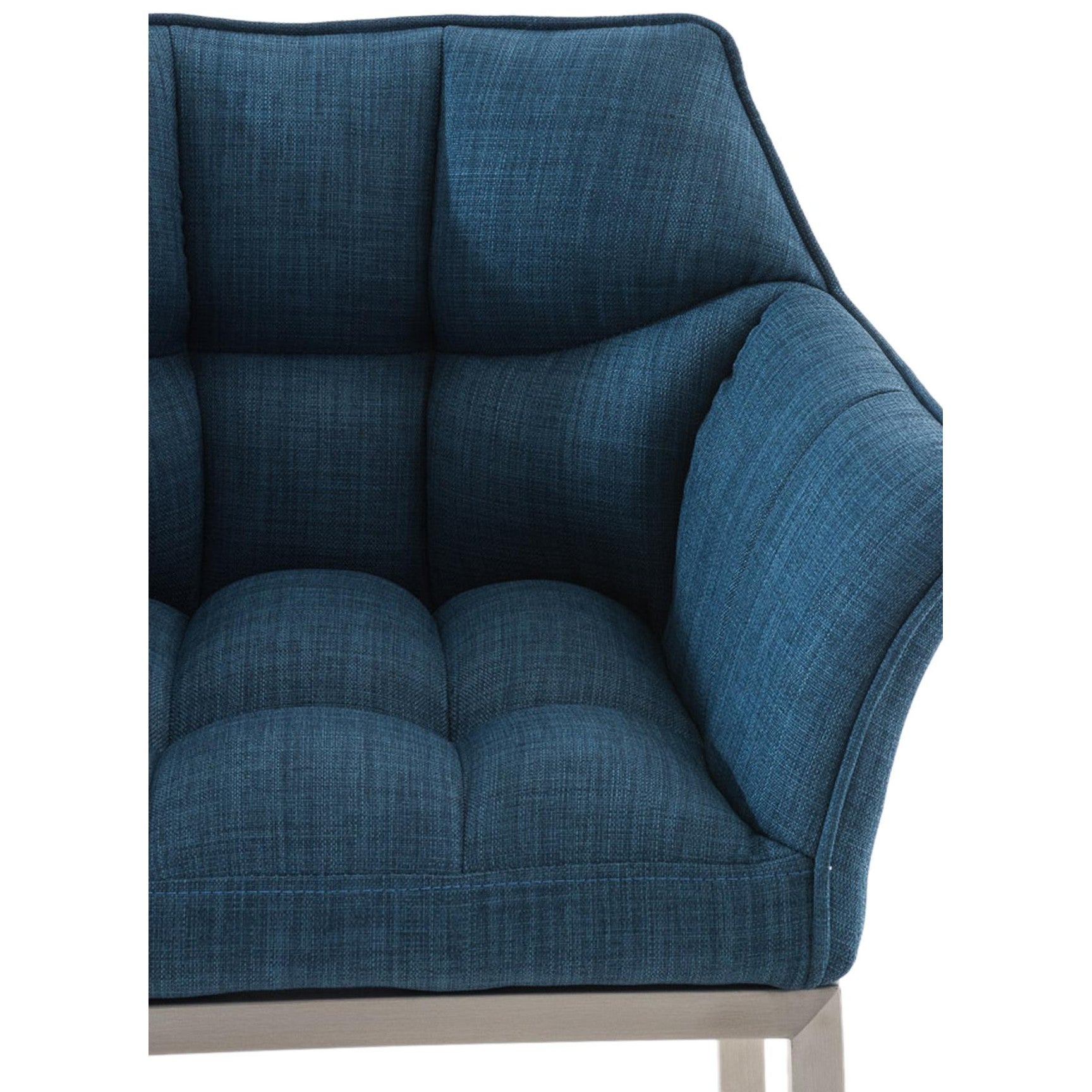 Barhocker Damaso E Stoff mit 4-Fuß Gestell - blau - InfinityMarket