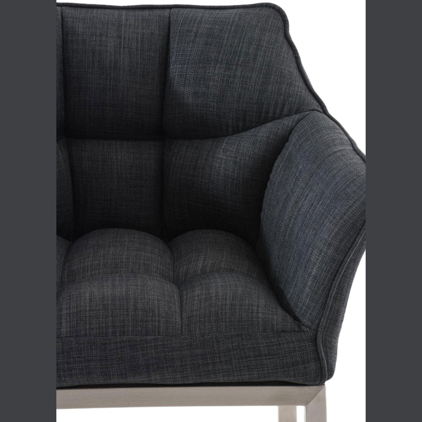 Barhocker Damaso E Stoff mit 4-Fuß Gestell - dunkelgrau - InfinityMarket