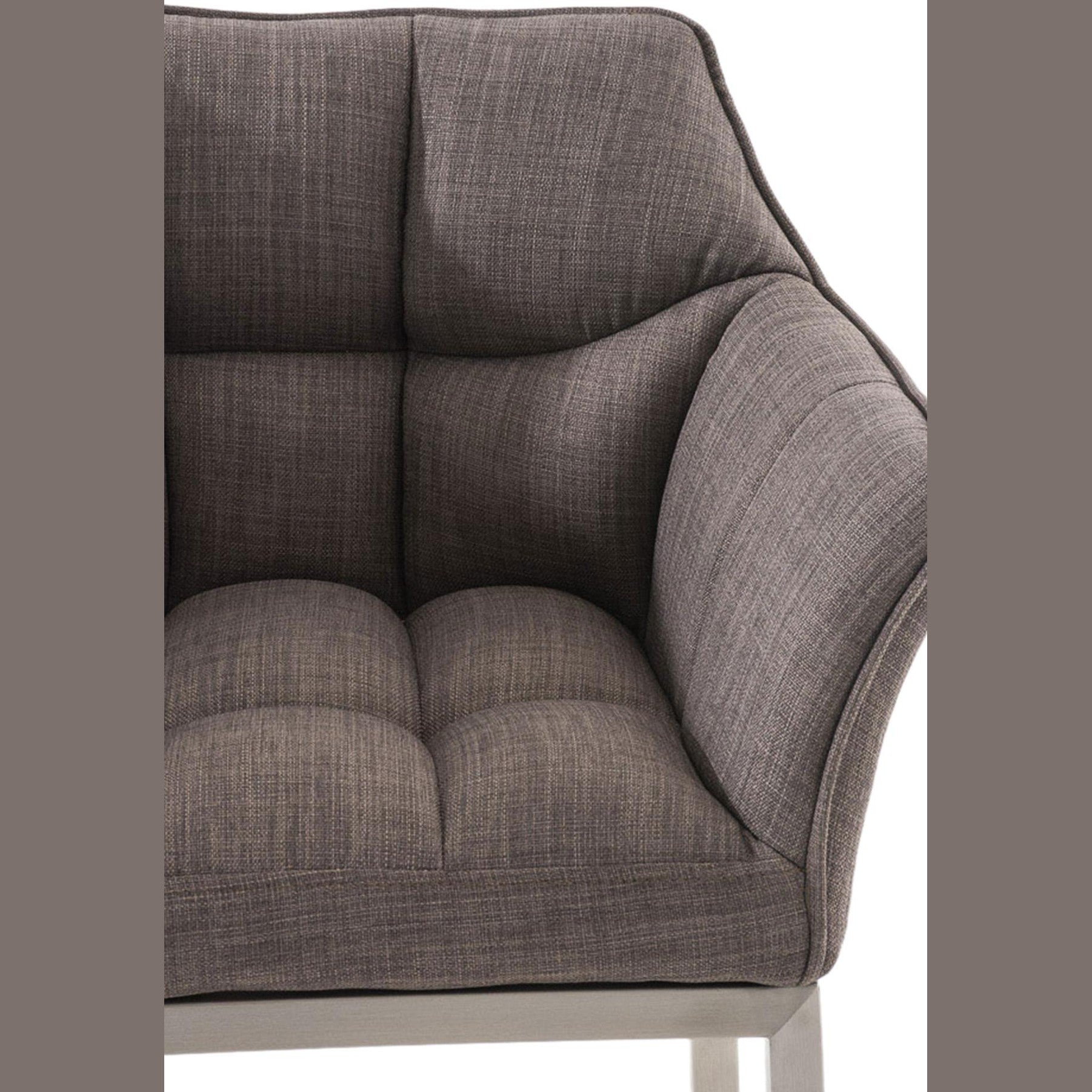 Barhocker Damaso E Stoff mit 4-Fuß Gestell - grau - InfinityMarket