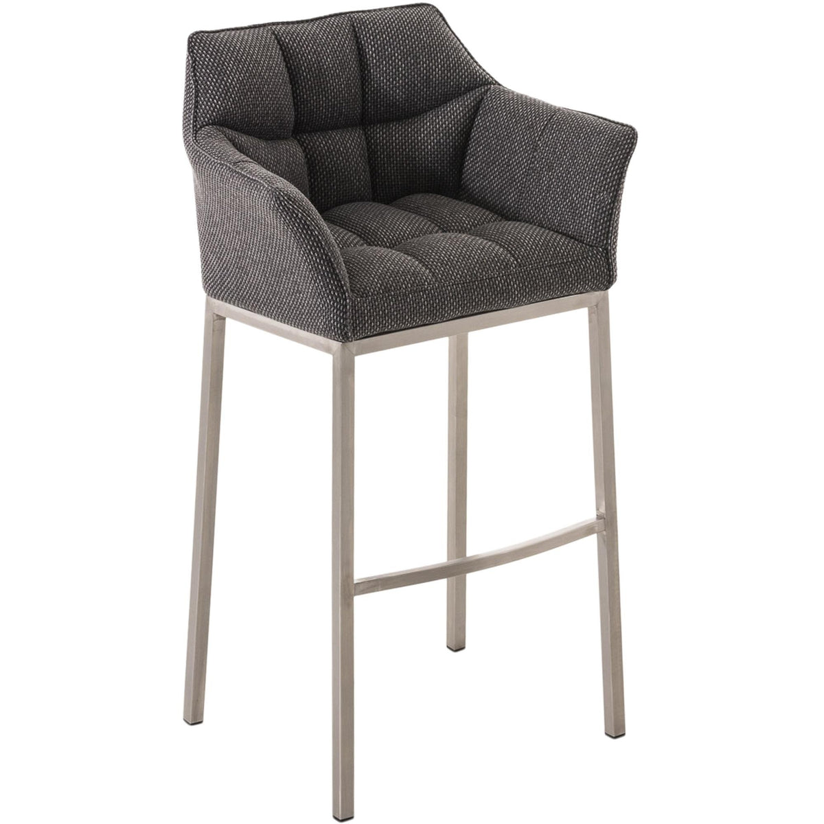Barhocker Damaso E Stoff mit 4-Fuß Gestell - titangrau - InfinityMarket