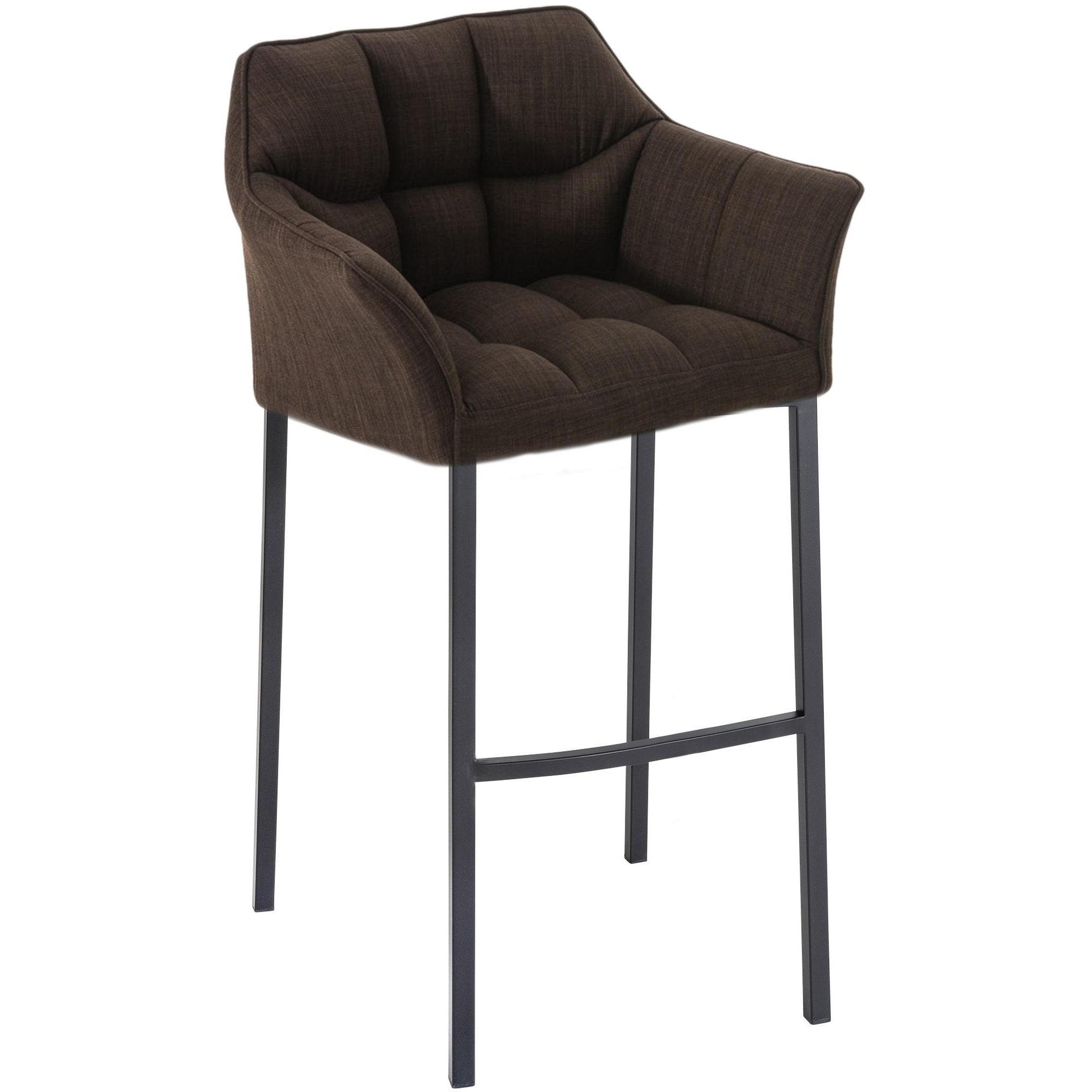 Barhocker Damaso B Stoff mit 4-Fuß Gestell - braun - InfinityMarket