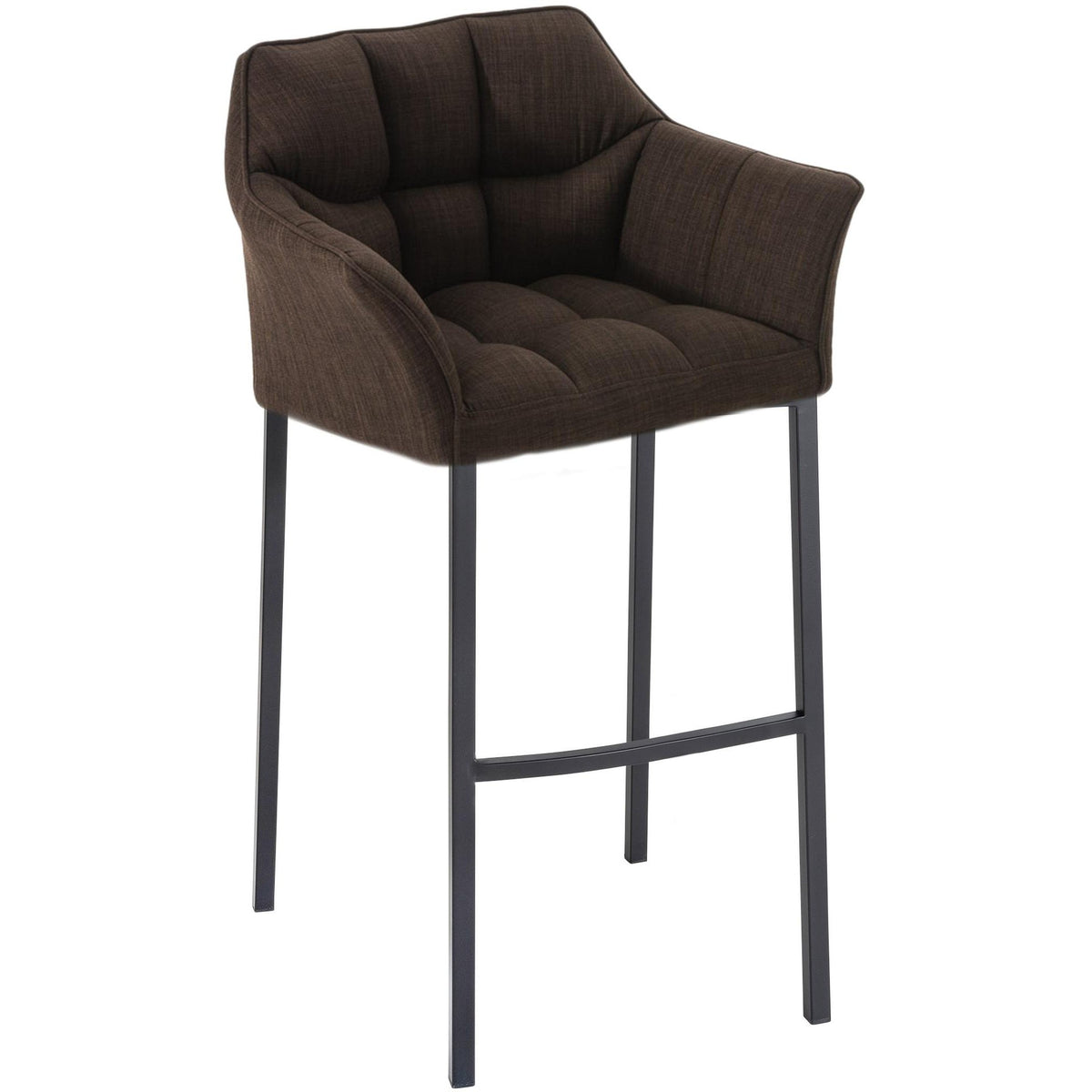 Barhocker Damaso B Stoff mit 4-Fuß Gestell - braun - InfinityMarket