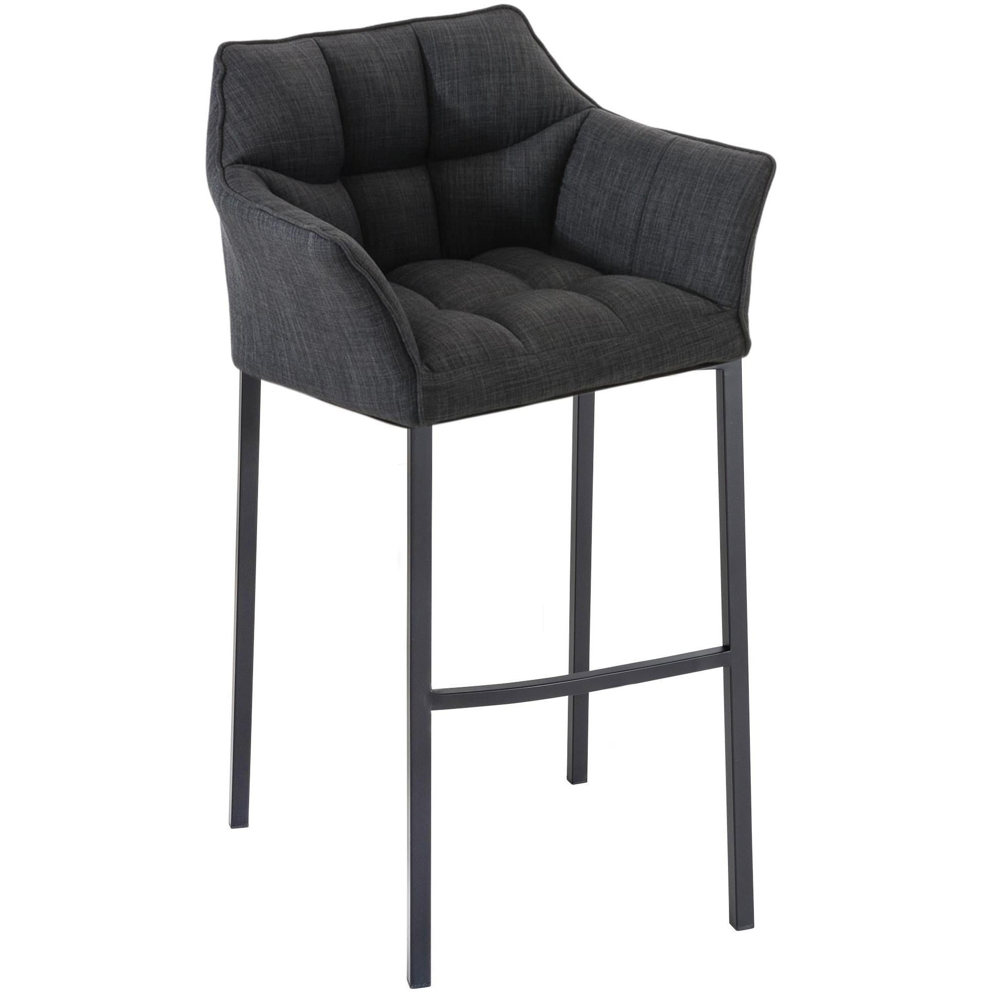 Barhocker Damaso B Stoff mit 4-Fuß Gestell - dunkelgrau - InfinityMarket
