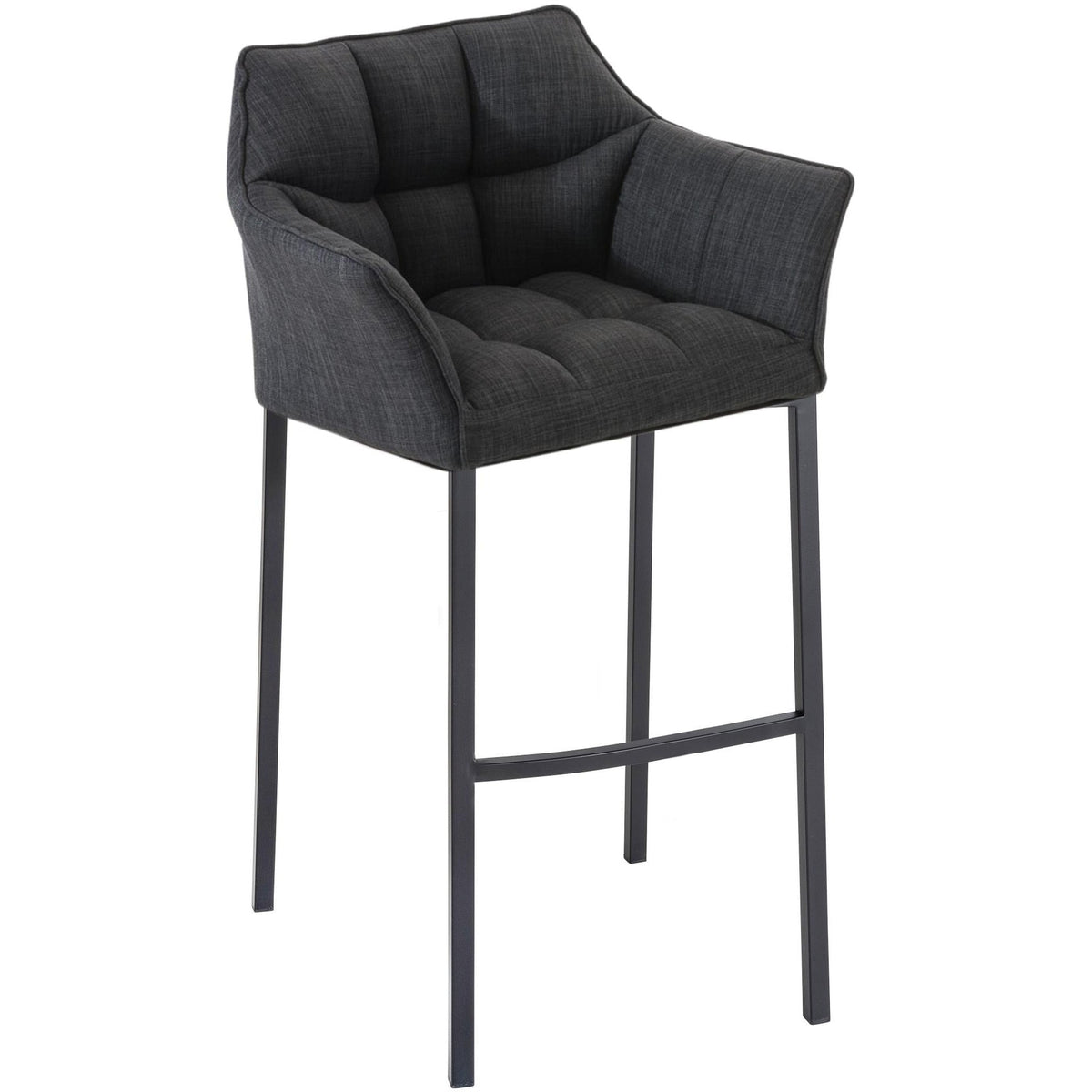 Barhocker Damaso B Stoff mit 4-Fuß Gestell - dunkelgrau - InfinityMarket