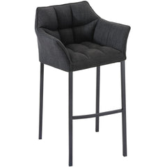 Barhocker Damaso B Stoff mit 4-Fuß Gestell - dunkelgrau - InfinityMarket