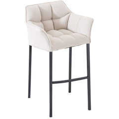 Barhocker Damaso B Stoff mit 4-Fuß Gestell - weiß - InfinityMarket